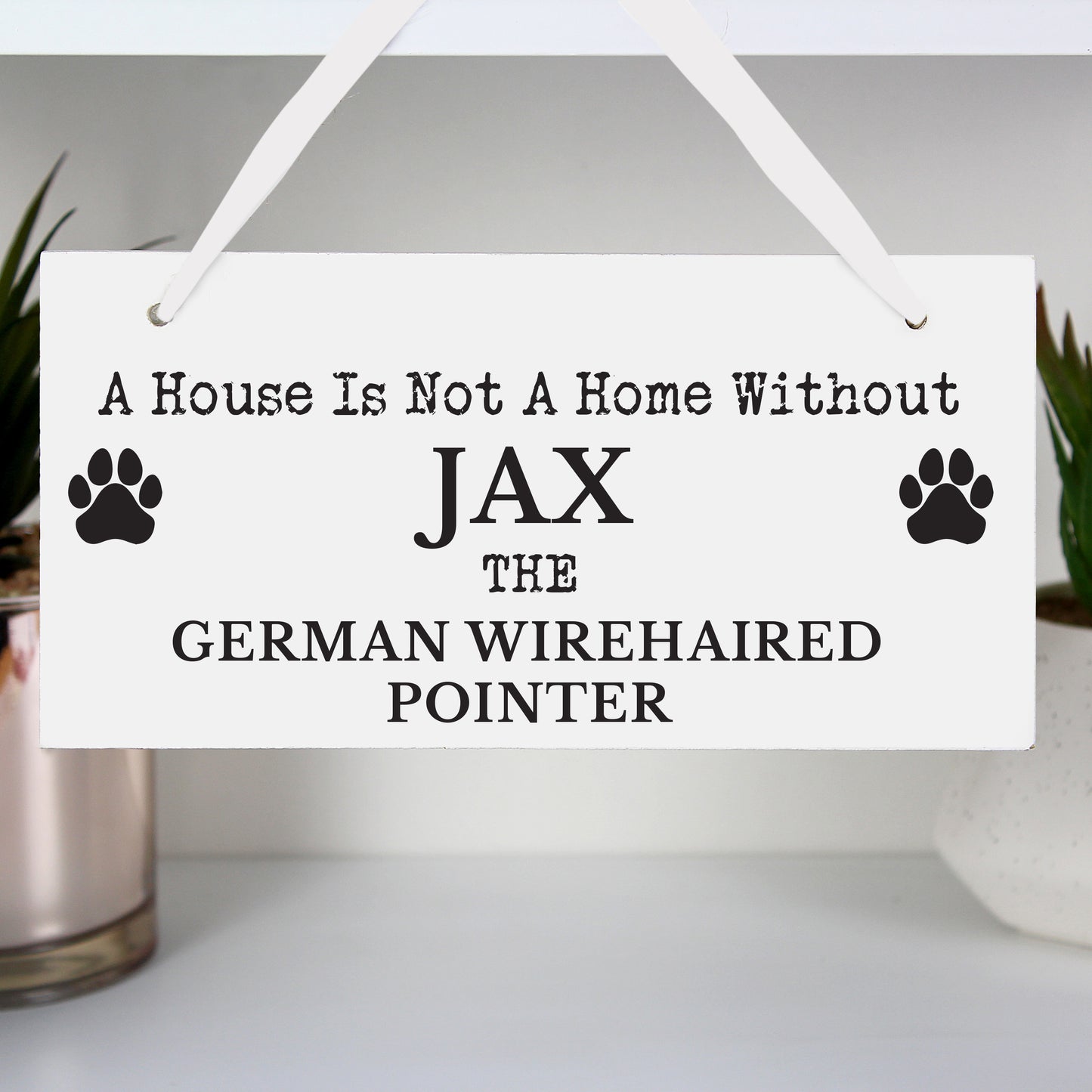 Personalised Paw Print Dog Breed Wooden Sign - MK&JD Gifts