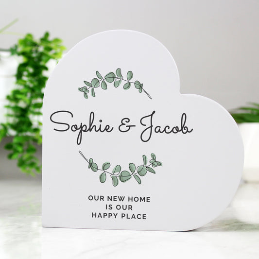 Personalised Botanical Free Standing Heart Ornament - MK&JD Gifts