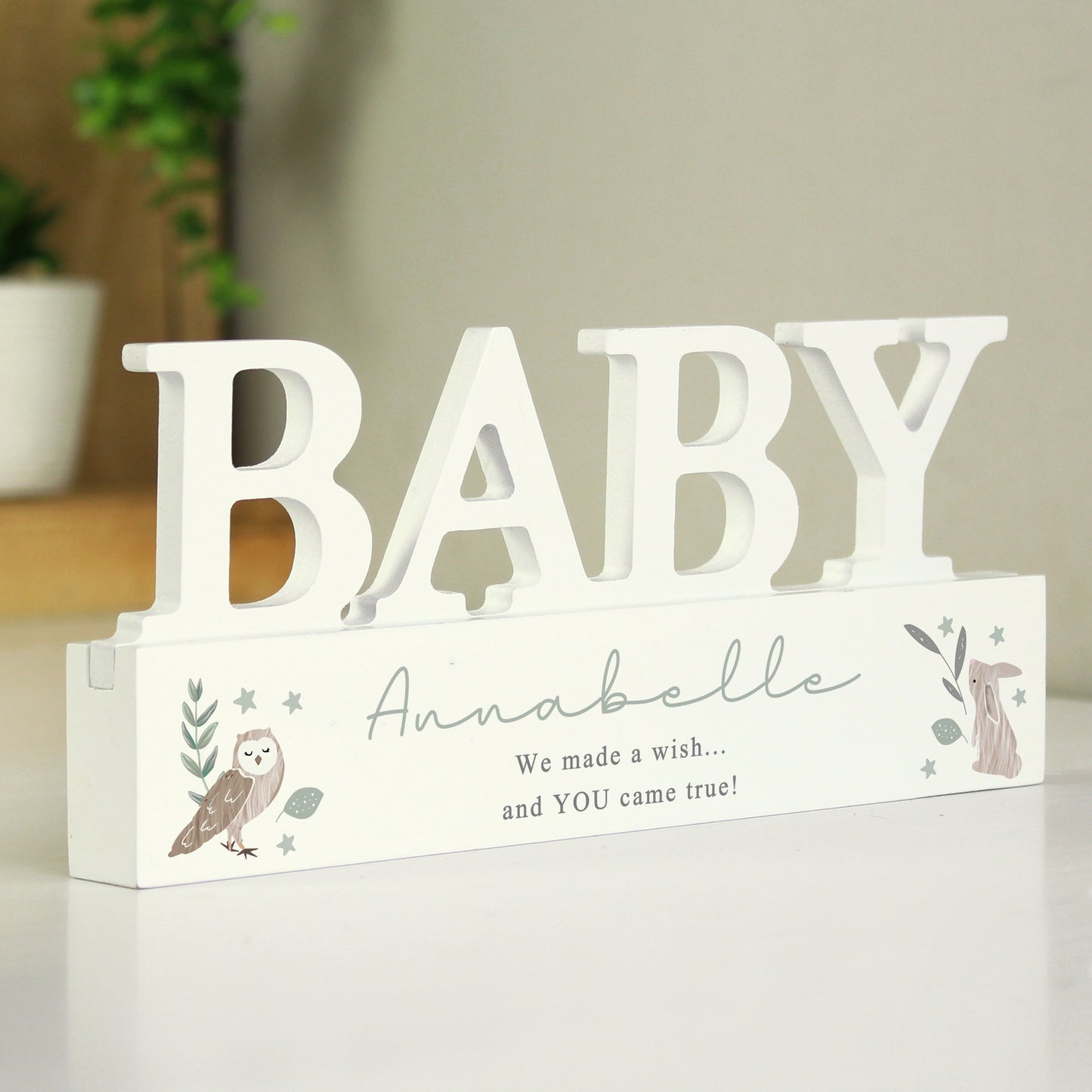 Personalised Woodland Wooden Baby Ornament - MK&JD Gifts