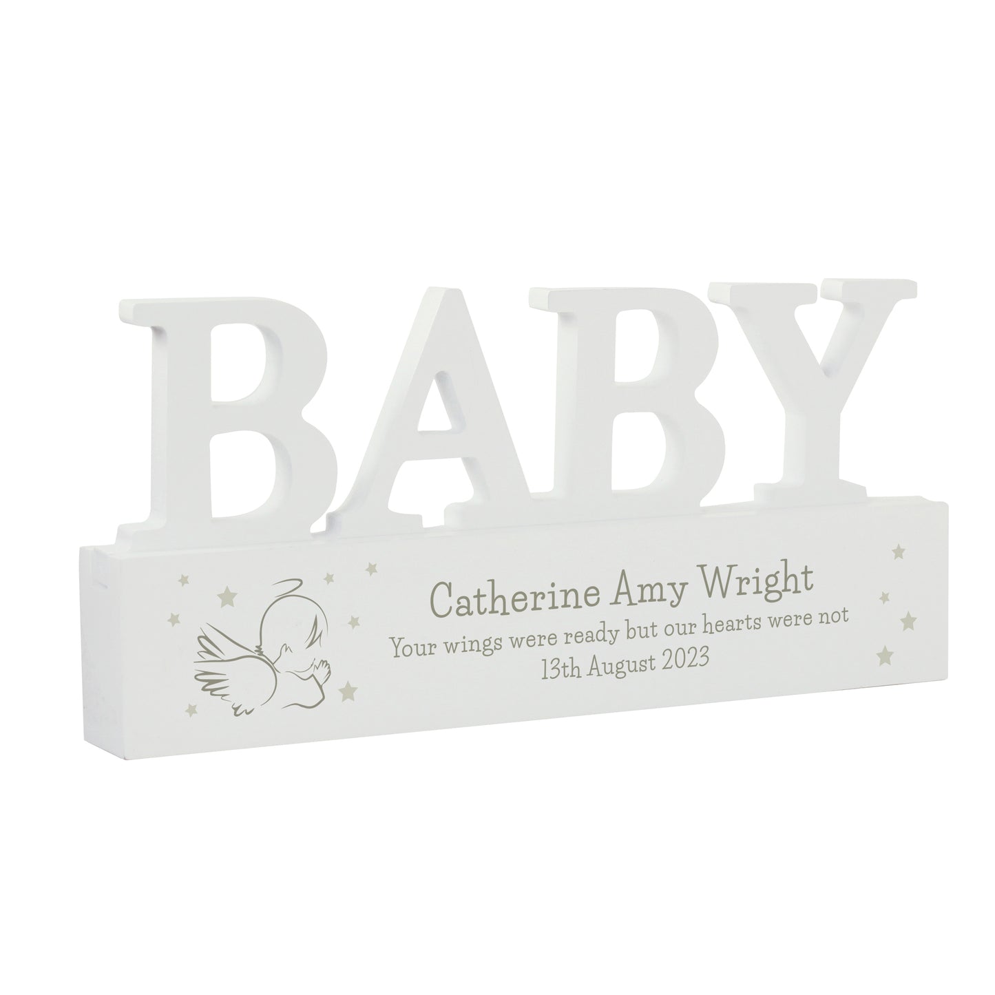 Personalised Memorial Wooden Baby Ornament - MK&JD Gifts