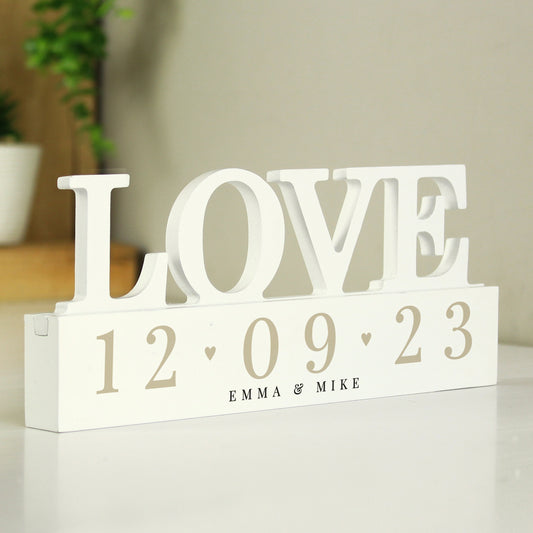 Personalised Special Date Wooden Love Ornament - MK&JD Gifts