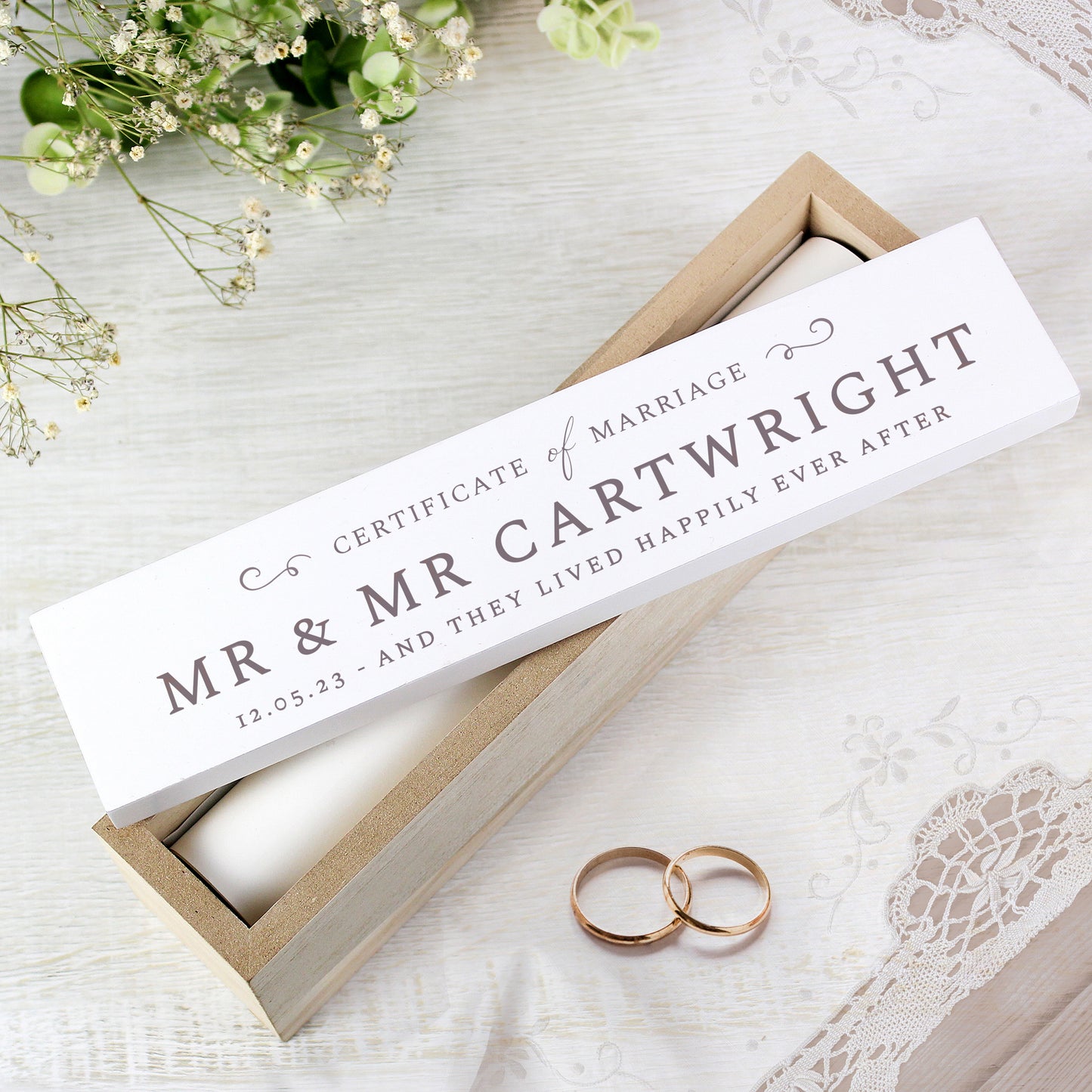 Personalised Wedding Wooden Certificate Holder - MK&JD Gifts