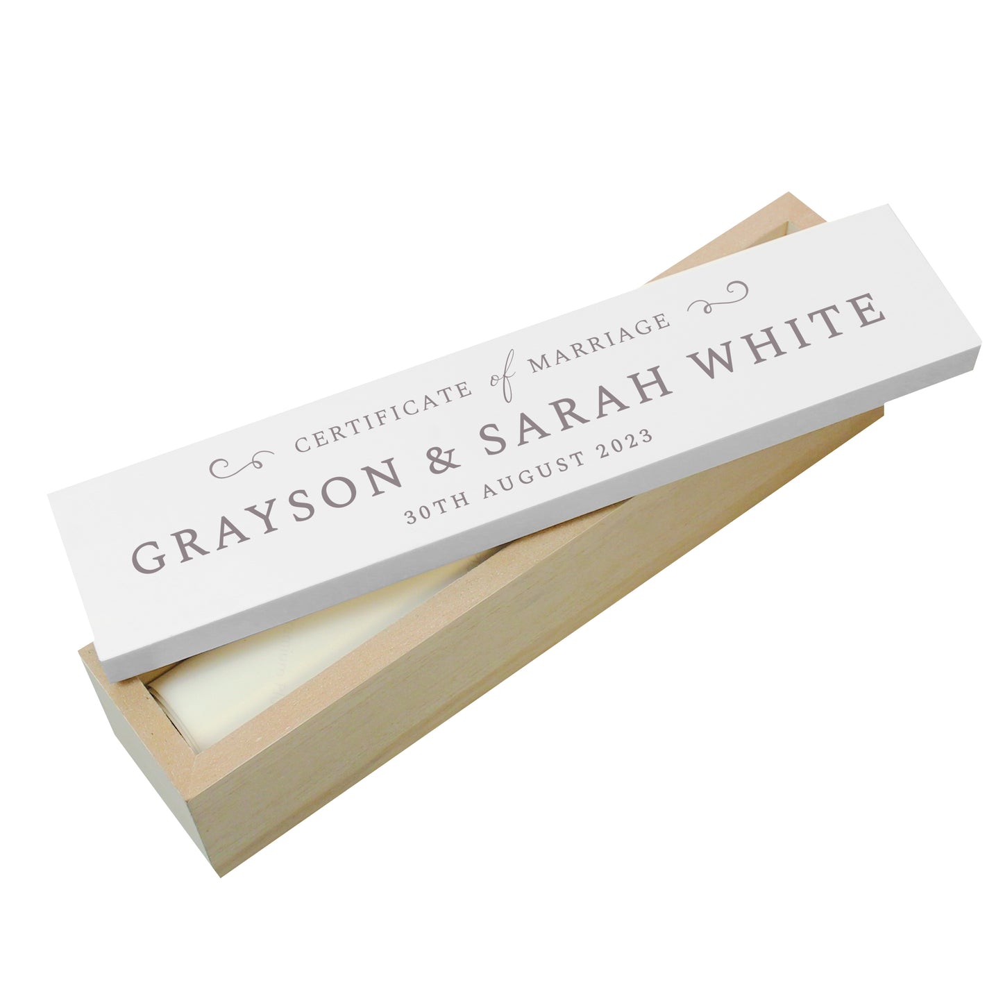 Personalised Wedding Wooden Certificate Holder - MK&JD Gifts