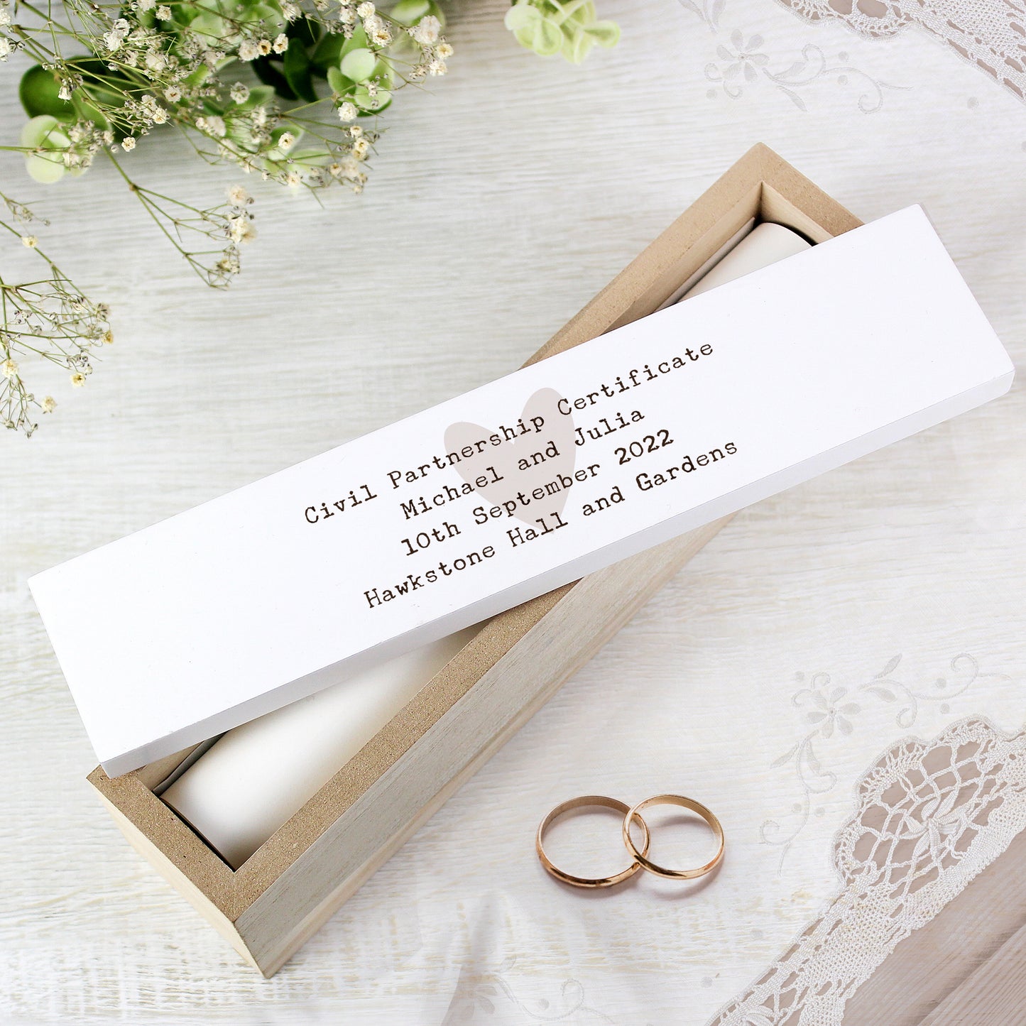 Personalised Free Text Wooden Certificate Holder - MK&JD Gifts