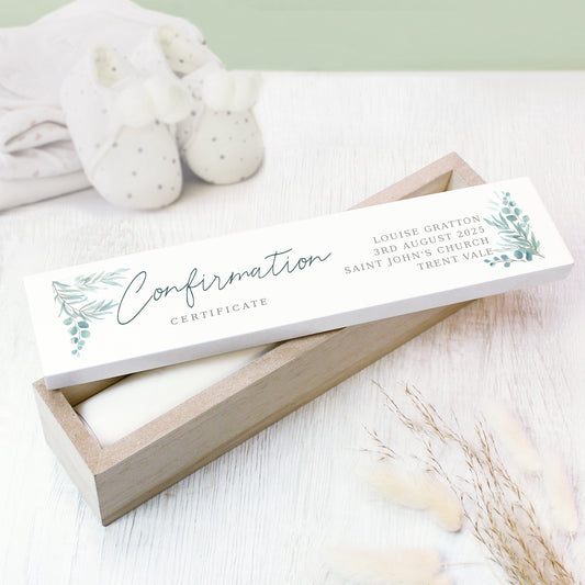 Personalised Botanical Wooden Certificate Holder - MK&JD Gifts