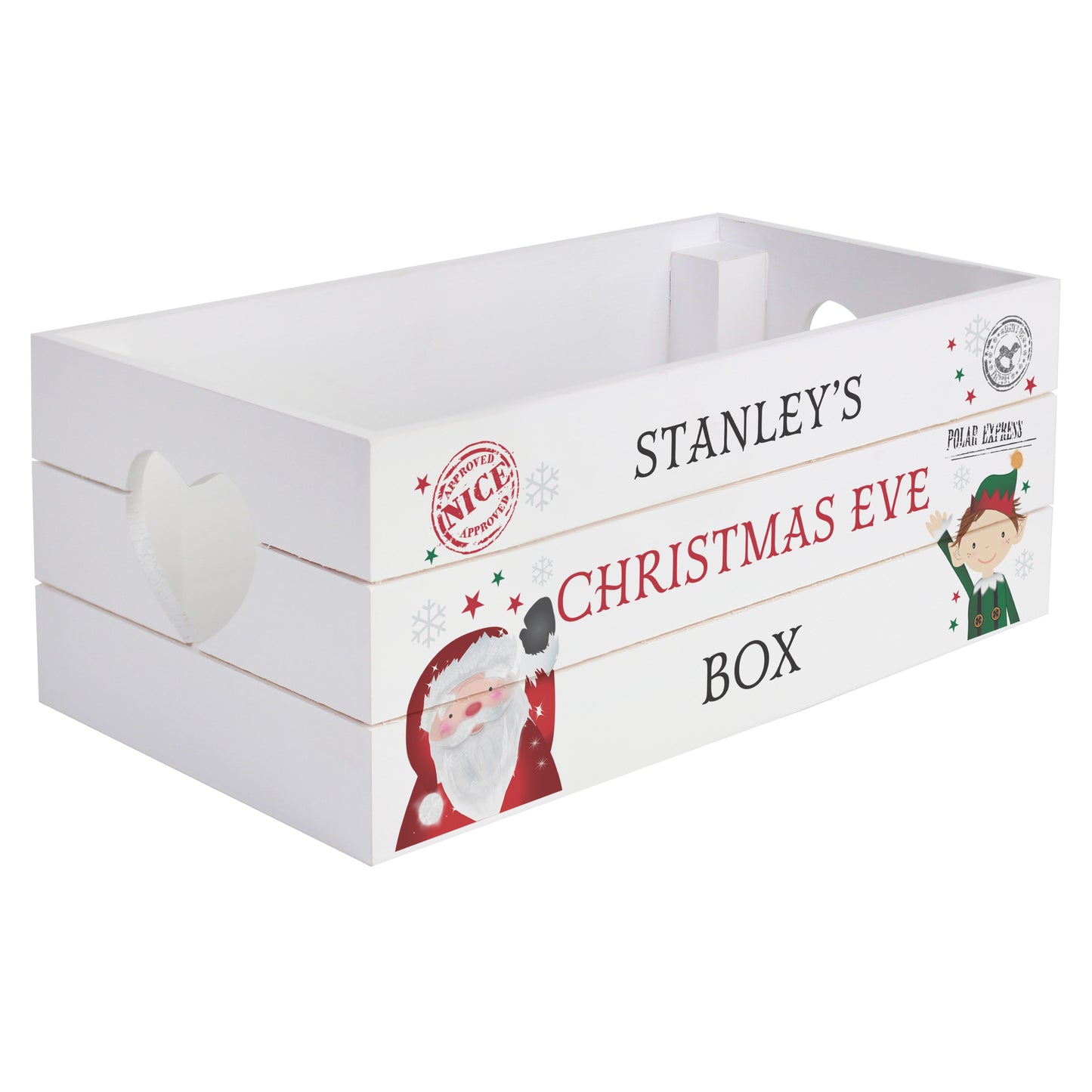 Personalised Christmas White Wooden Crate - MK&JD Gifts