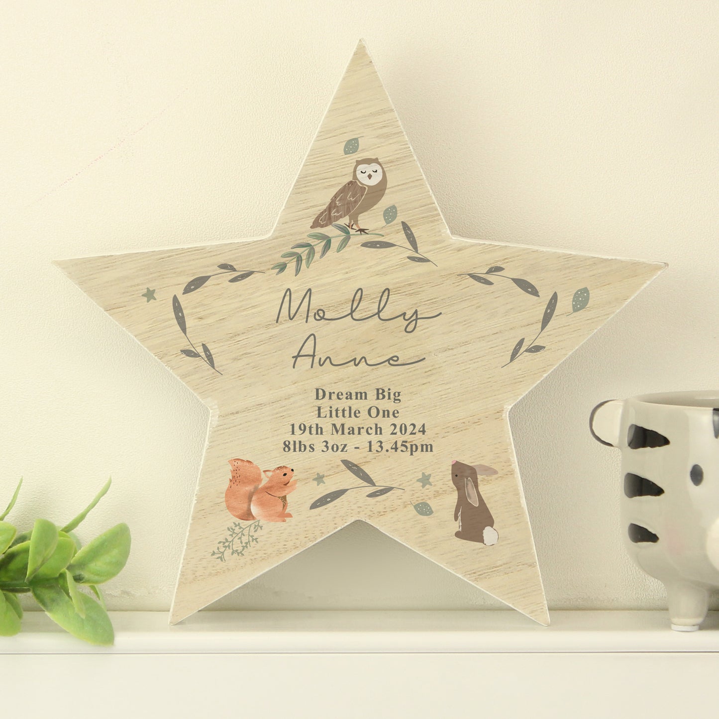 Personalised Woodland Animal Star Ornament - MK&JD Gifts
