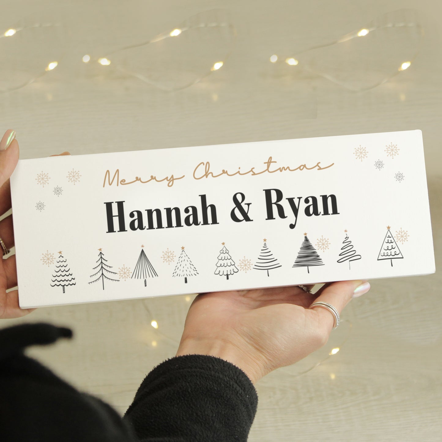 Personalised Christmas Tree Wooden Mantel Decoration - MK&JD Gifts