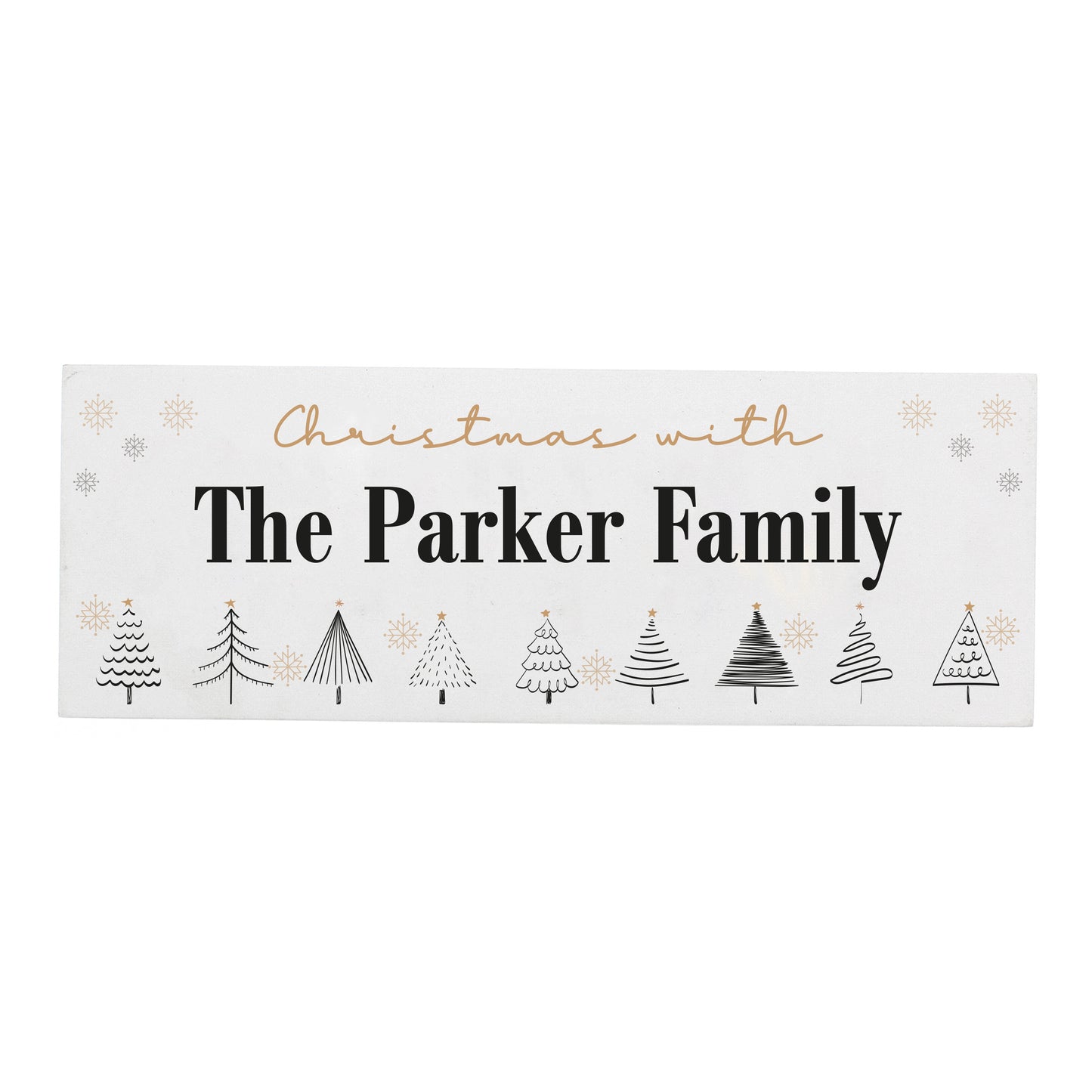 Personalised Christmas Tree Wooden Mantel Decoration - MK&JD Gifts