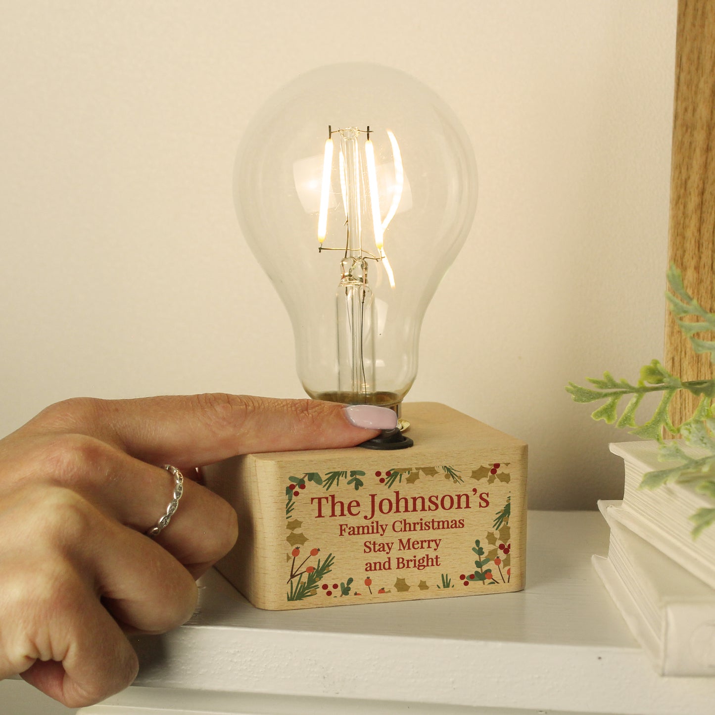 Personalised Christmas Foliage Light Bulb - MK&JD Gifts