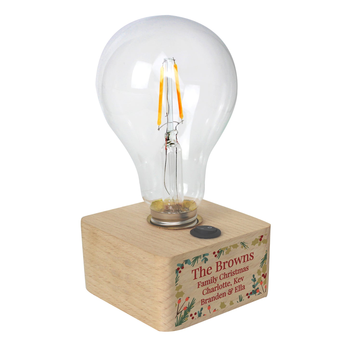 Personalised Christmas Foliage Light Bulb - MK&JD Gifts