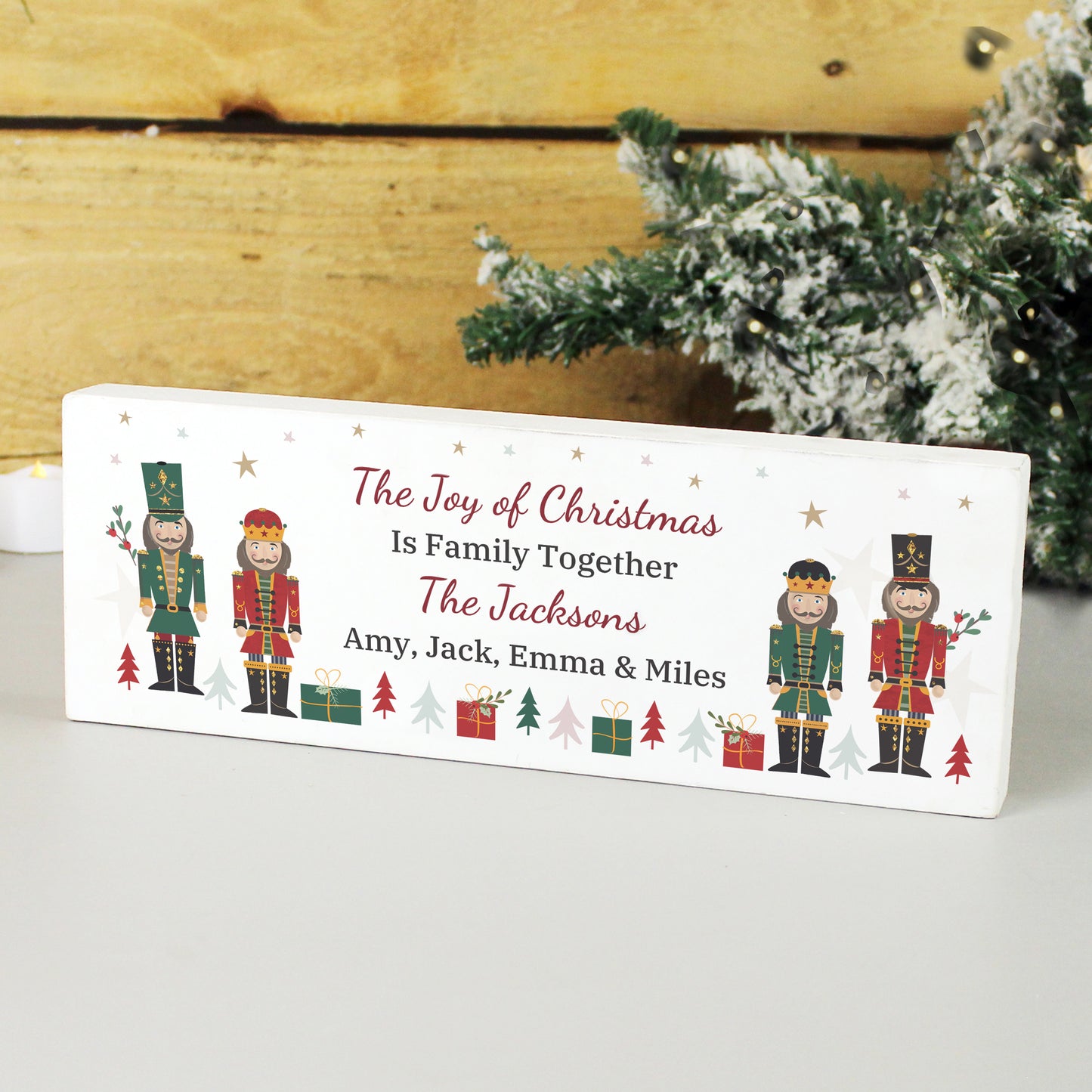 Personalised Christmas Nutcracker Wooden Mantel Decoration - MK&JD Gifts
