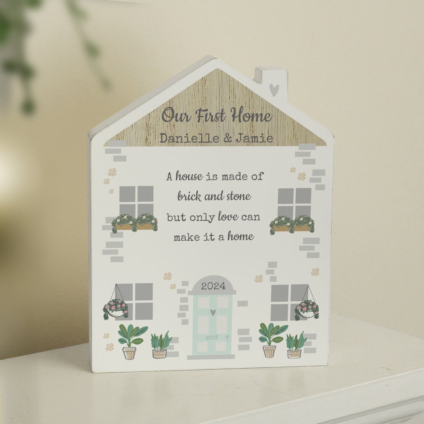 Personalised Love Makes A Home Wooden House Ornament - MK&JD Gifts