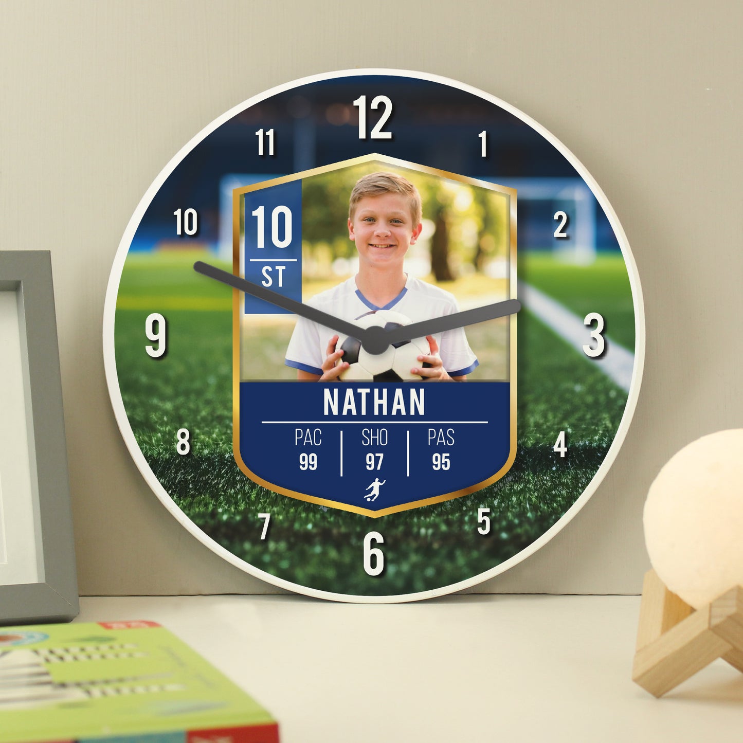 Personalised Football Photo Upload Childrens Clock - MK&JD Gifts