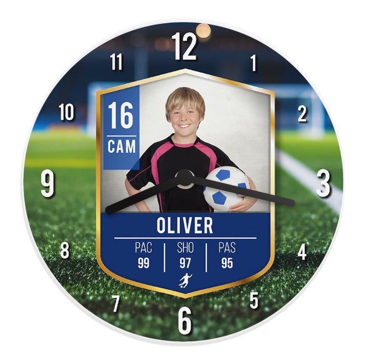 Personalised Football Photo Upload Childrens Clock - MK&JD Gifts