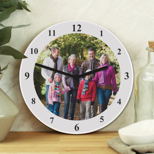Personalised Photo Upload Wooden Clock - MK&JD Gifts