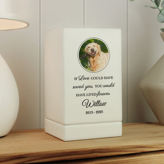 Personalised Pet Photo Upload Small Wooden Urn - MK&JD Gifts