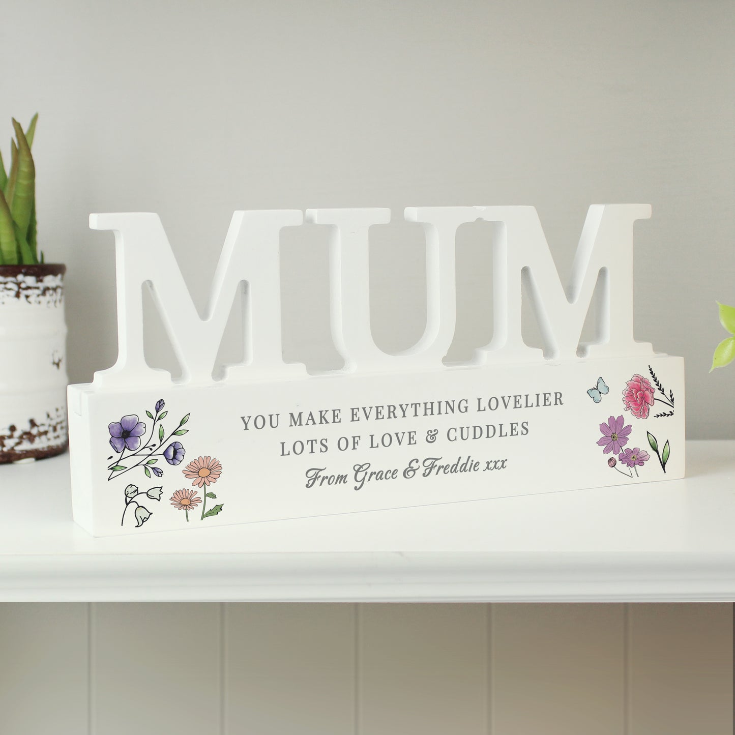 Personalised Wild Flowers Mum Ornament - MK&JD Gifts