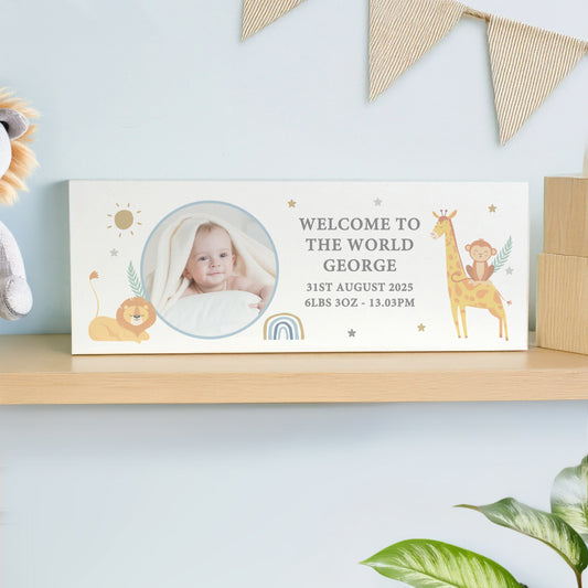 Personalised Safari Animals Photo Upload Wooden Ornament - MK&JD Gifts