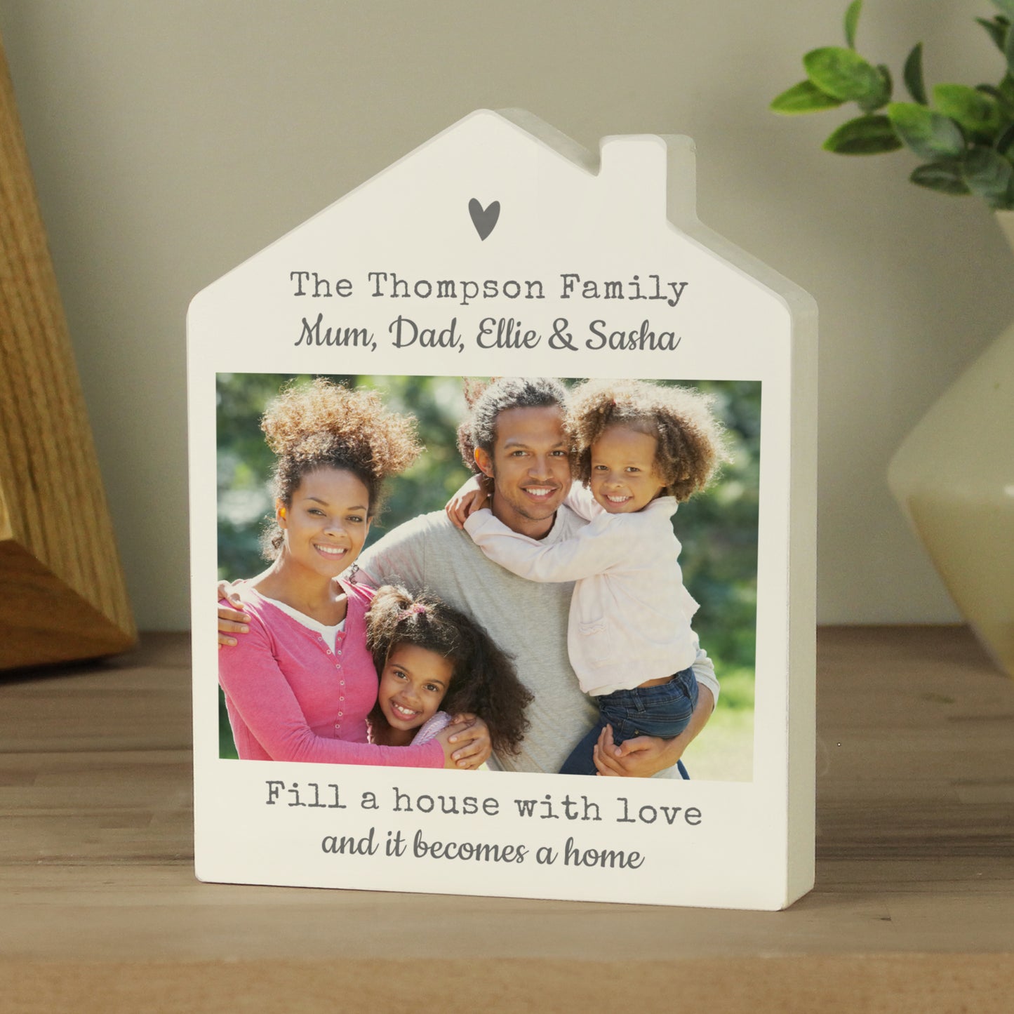 Personalised Wild Flowers Photo Upload Wooden House Ornament - MK&JD Gifts