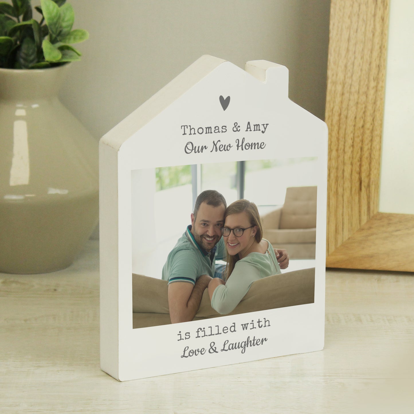 Personalised Wild Flowers Photo Upload Wooden House Ornament - MK&JD Gifts