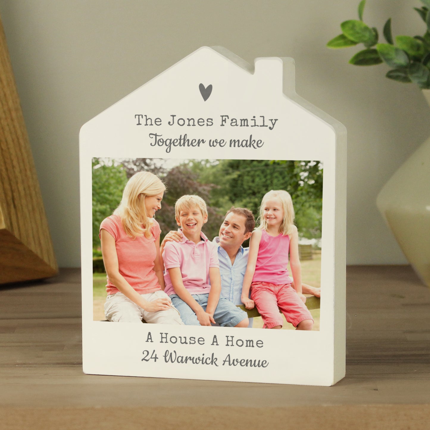 Personalised Wild Flowers Photo Upload Wooden House Ornament - MK&JD Gifts