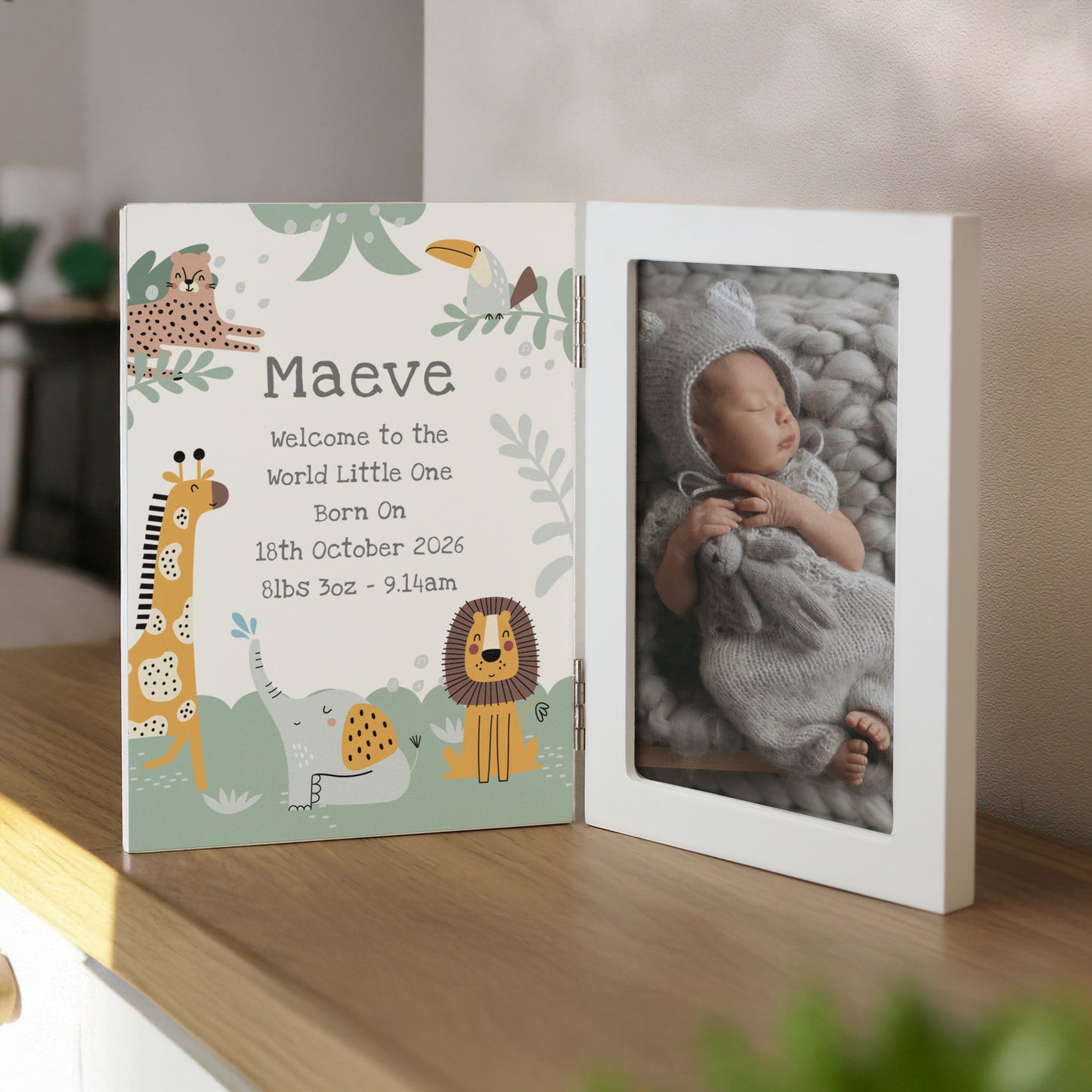 Personalised Animals Wooden Hinged 6x4 Photo Frame - MK&JD Gifts