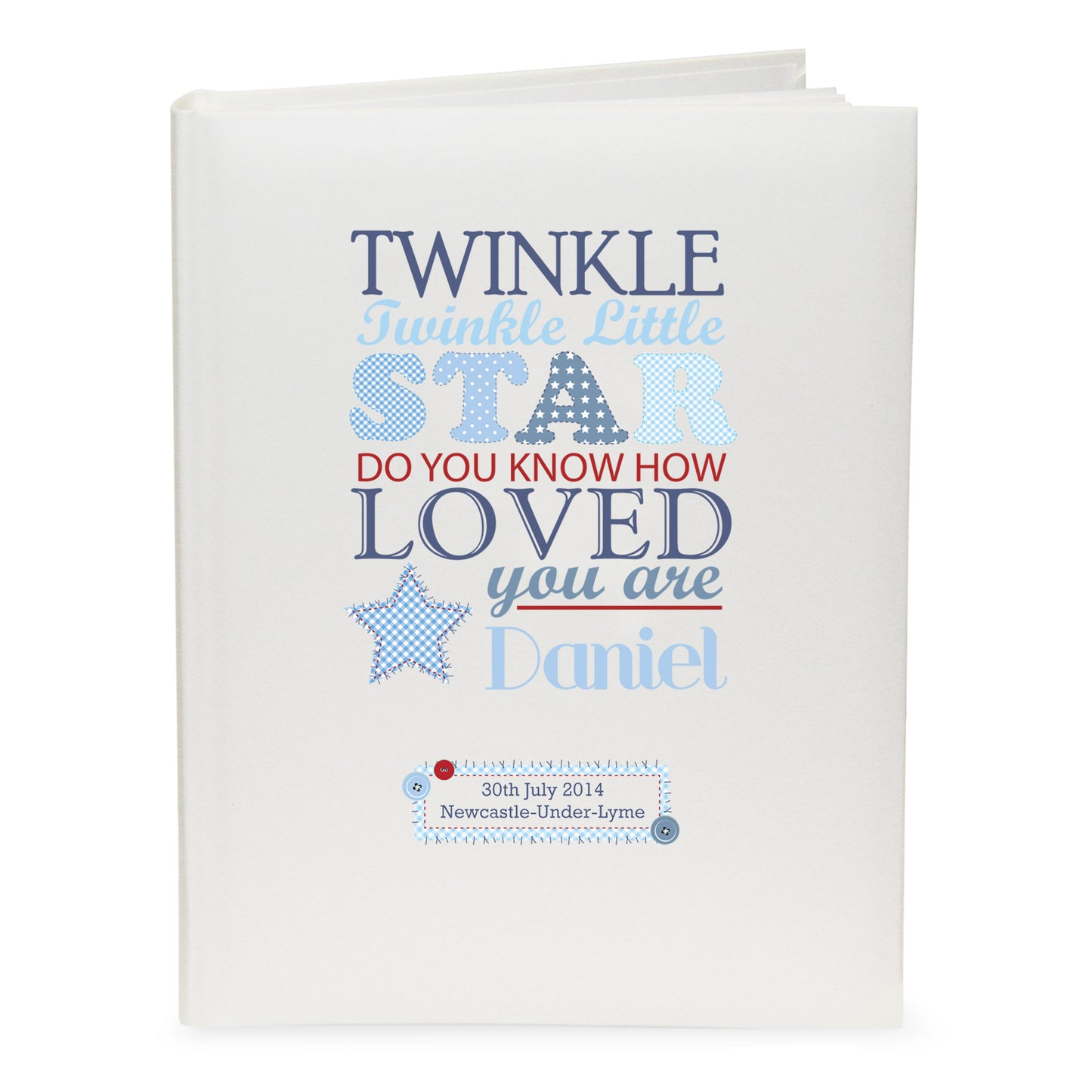Personalised Twinkle Boys Traditional Photo Album - MK&JD Gifts