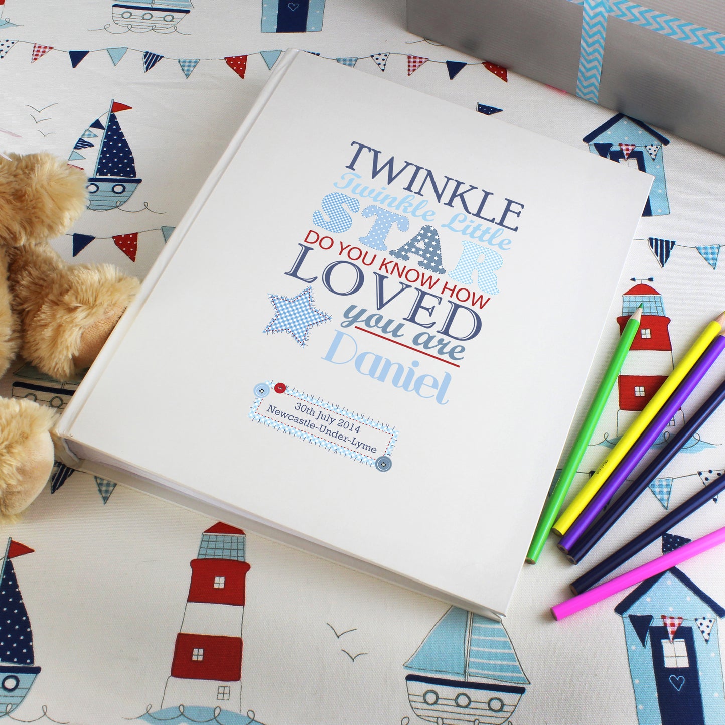 Personalised Twinkle Boys Traditional Photo Album - MK&JD Gifts