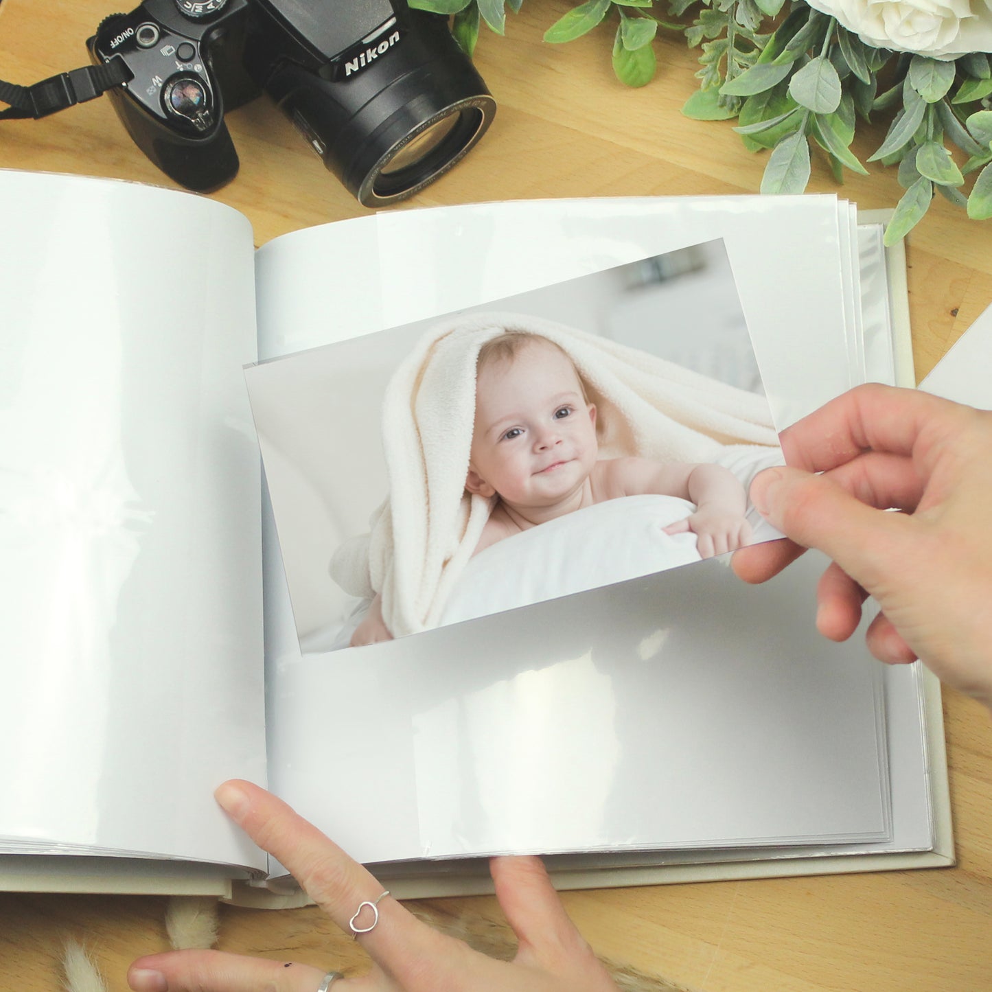 Personalised Silver Cross Square Photo Album - MK&JD Gifts