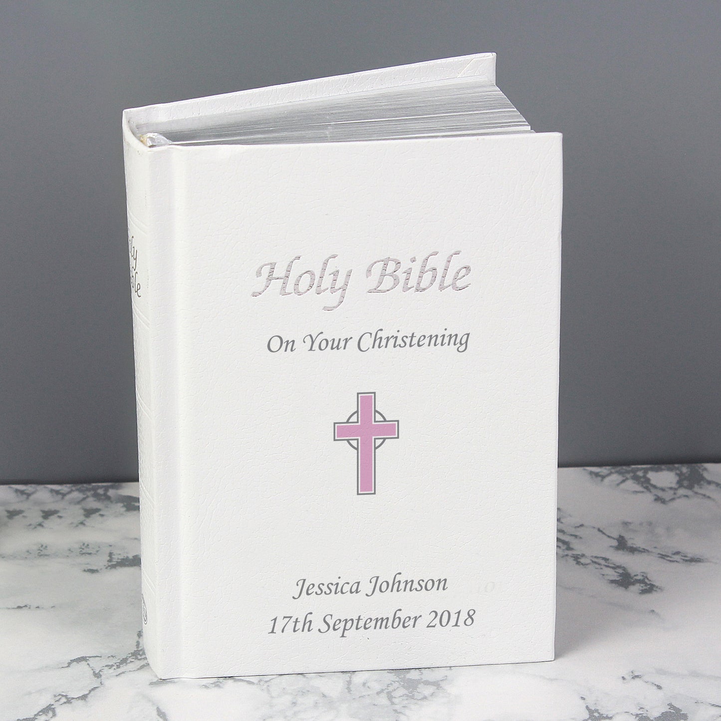 Personalised Pink Cross Bible - MK&JD Gifts