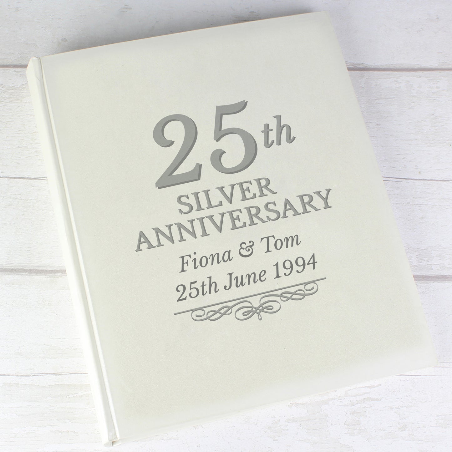 Personalised 25th Silver Anniversary Traditional Photo Album - MK&JD Gifts