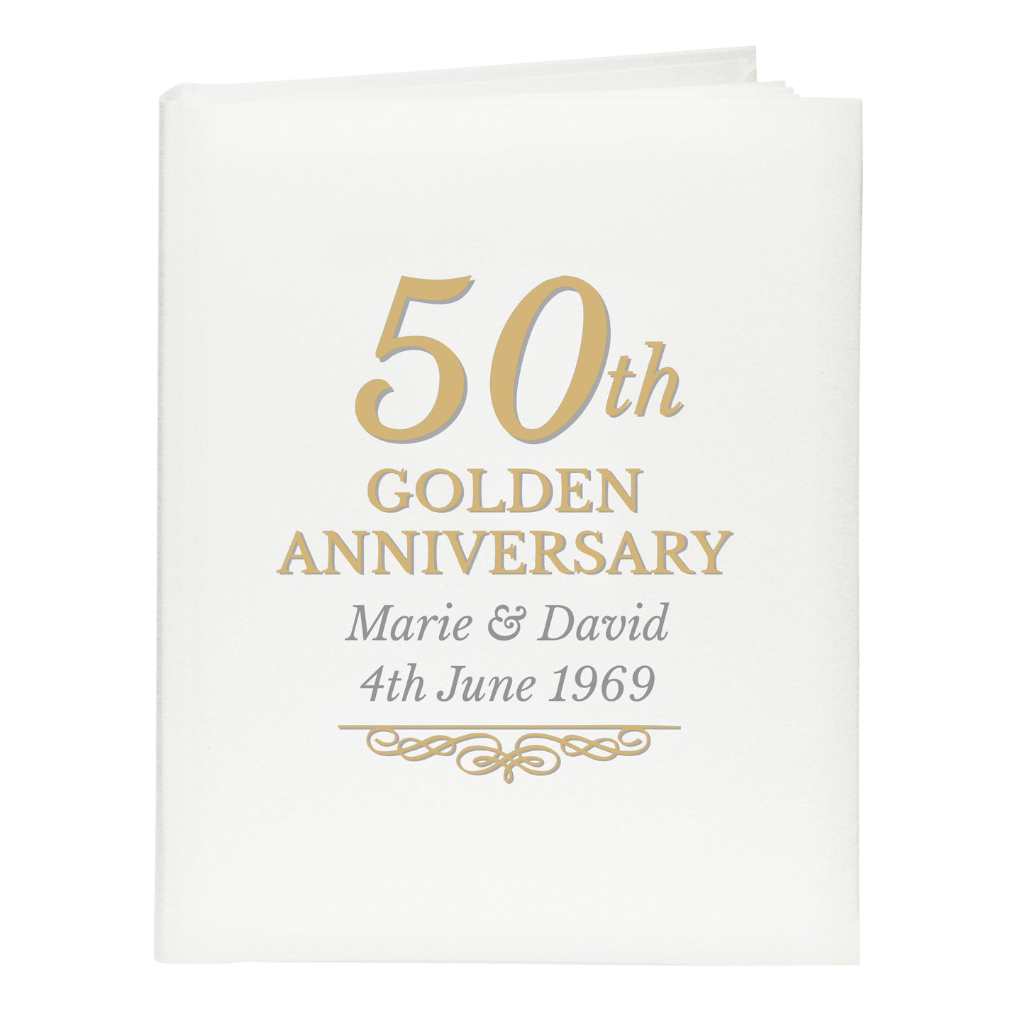 Personalised 50th Golden Anniversary Traditional Photo Album - MK&JD Gifts