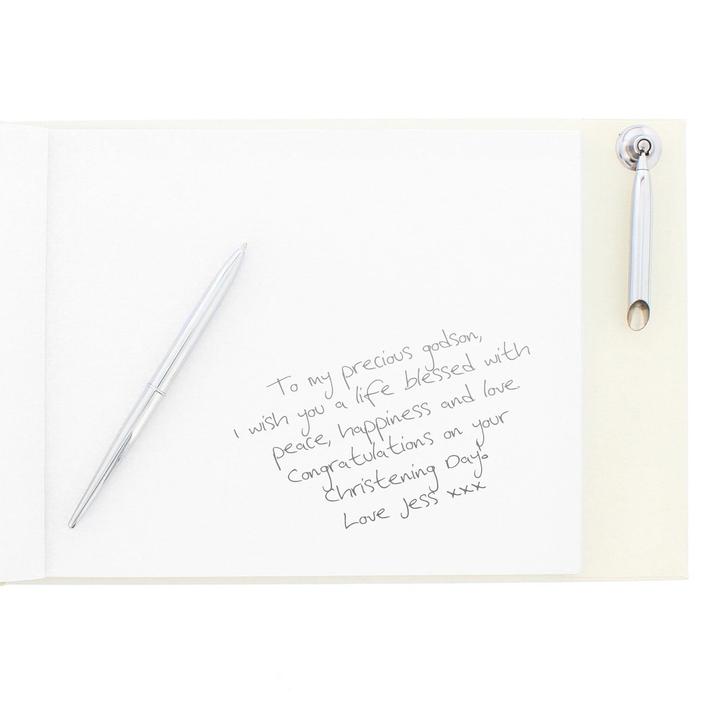 Personalised 'Truly Blessed' Christening Hardback Guest Book & Pen - MK&JD Gifts