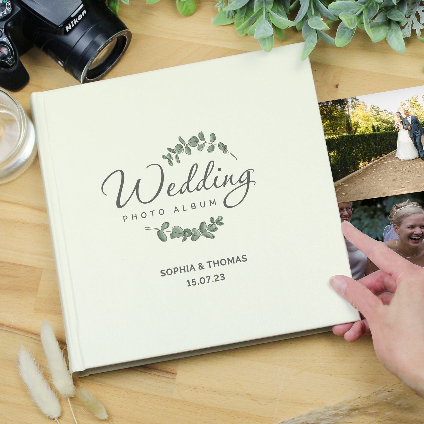 Personalised Wedding Square Photo Album - MK&JD Gifts