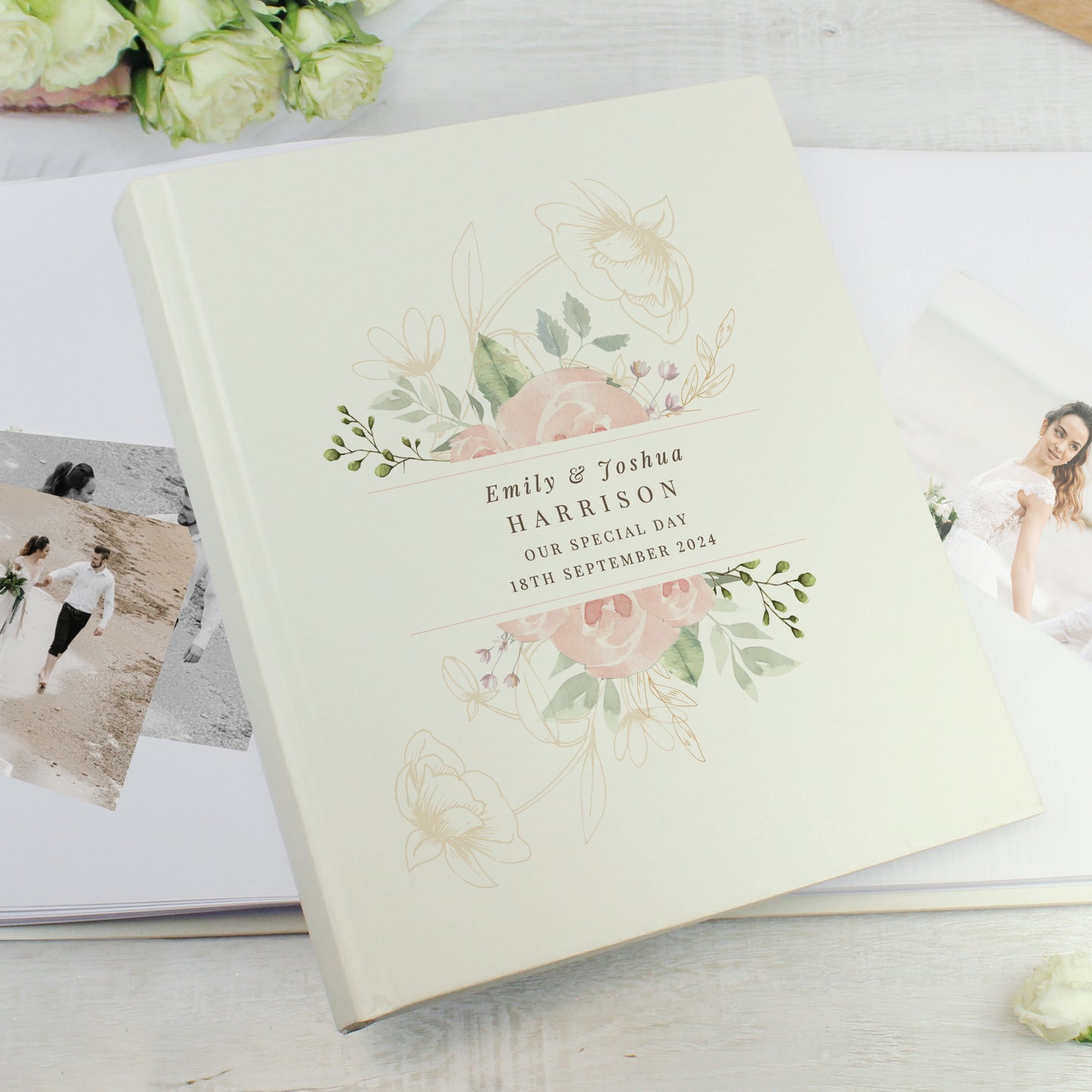 Personalised Floral Traditional Photo Album - MK&JD Gifts