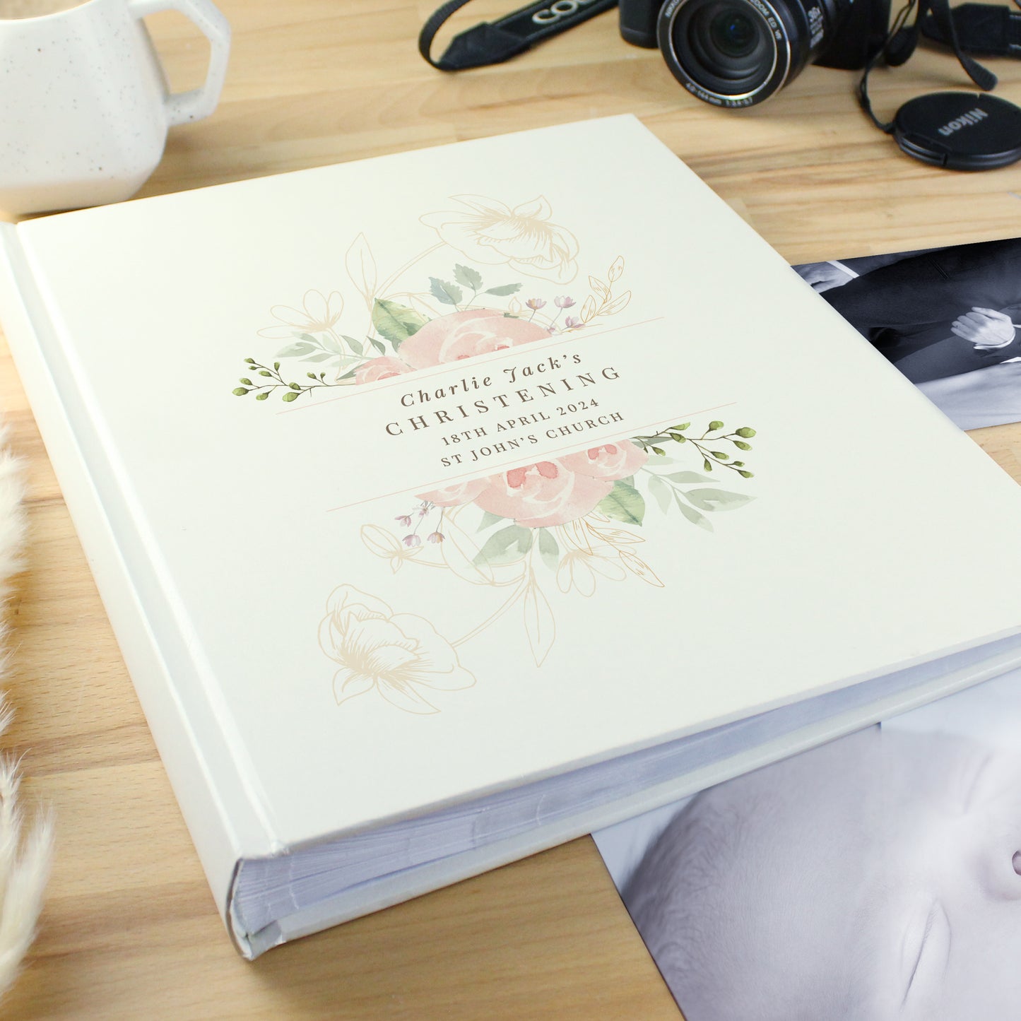 Personalised Floral Traditional Photo Album - MK&JD Gifts