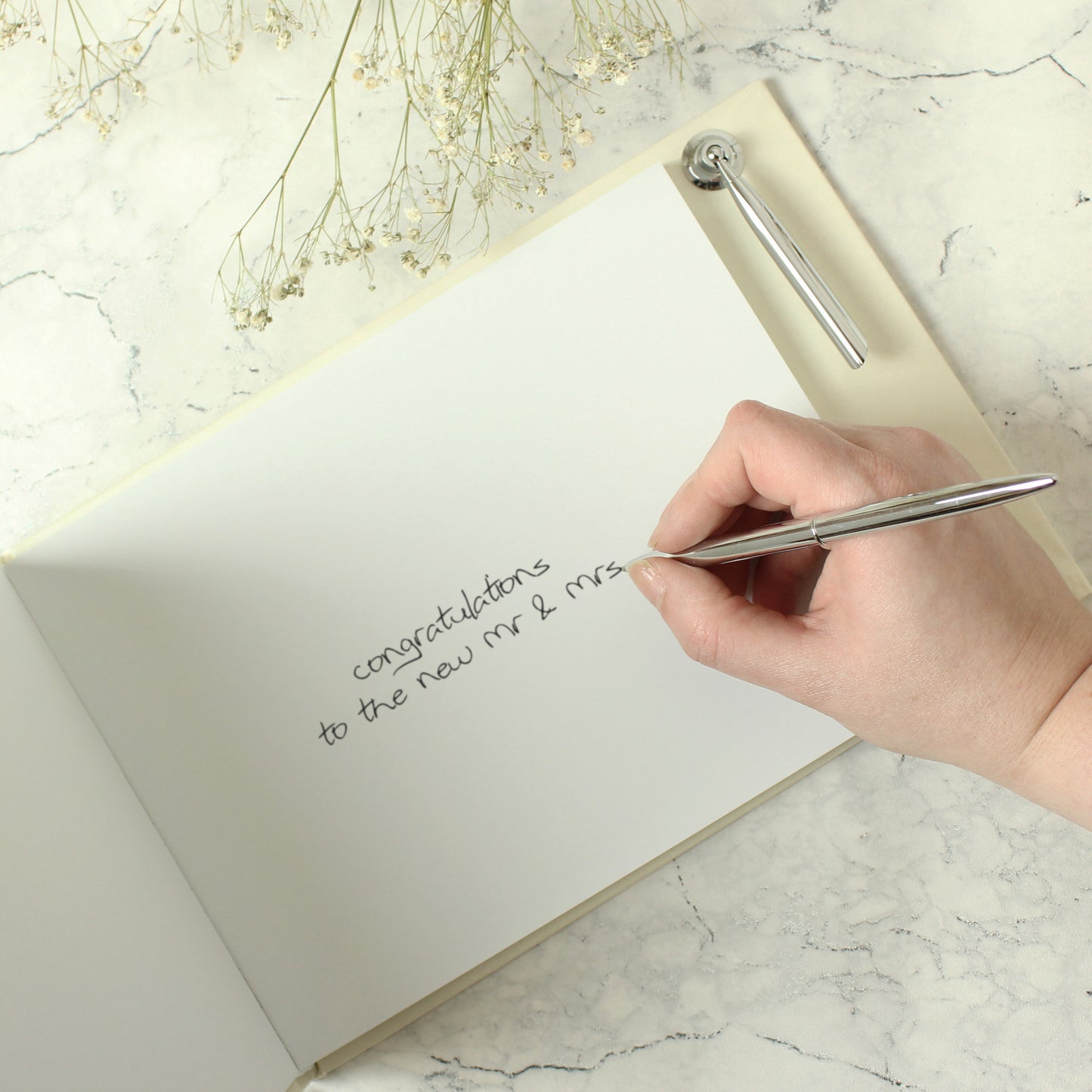 Personalised Photo Upload Hardback Guest Book & Pen - MK&JD Gifts