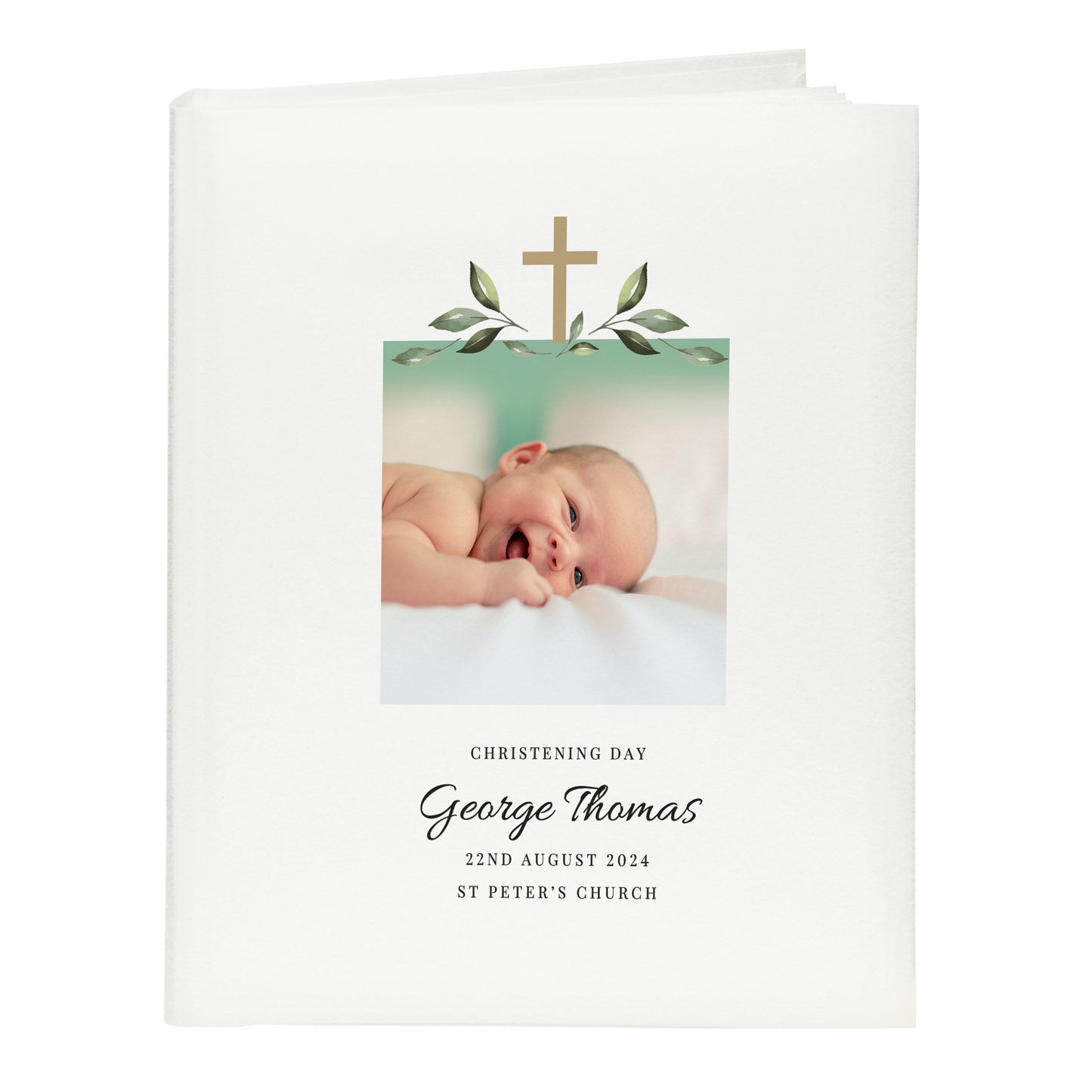 Personalised Religious Cross Photo Upload Traditional Photo Album - MK&JD Gifts