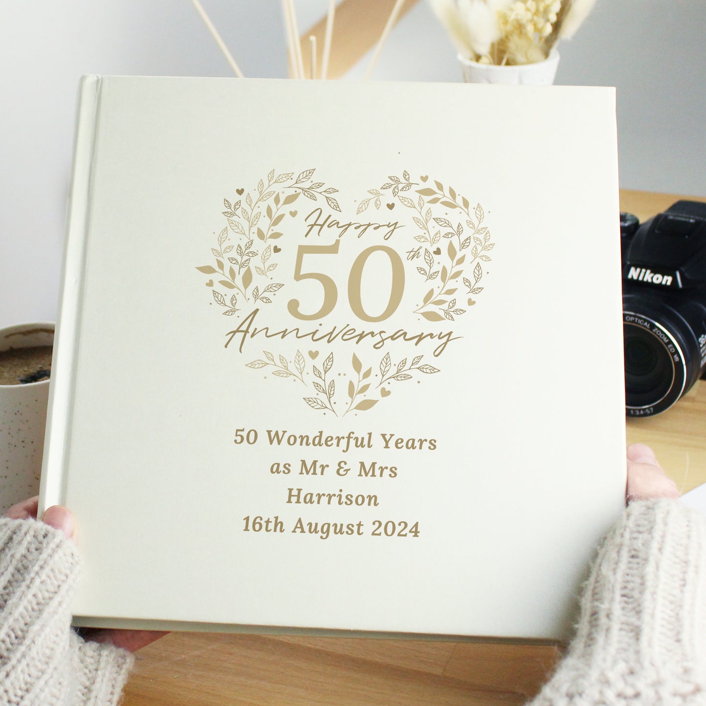 Personalised 50th Golden Wedding Anniversary Photo Album - MK&JD Gifts
