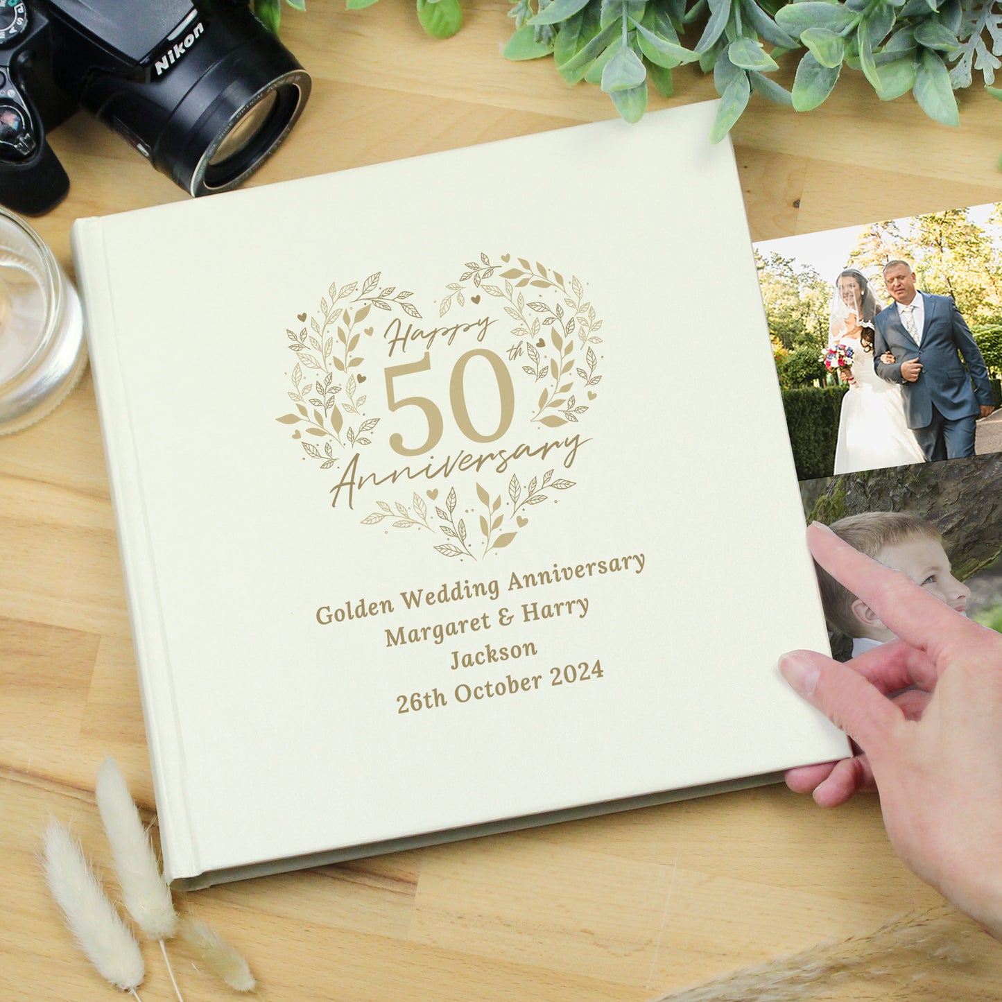 Personalised 50th Golden Wedding Anniversary Photo Album - MK&JD Gifts