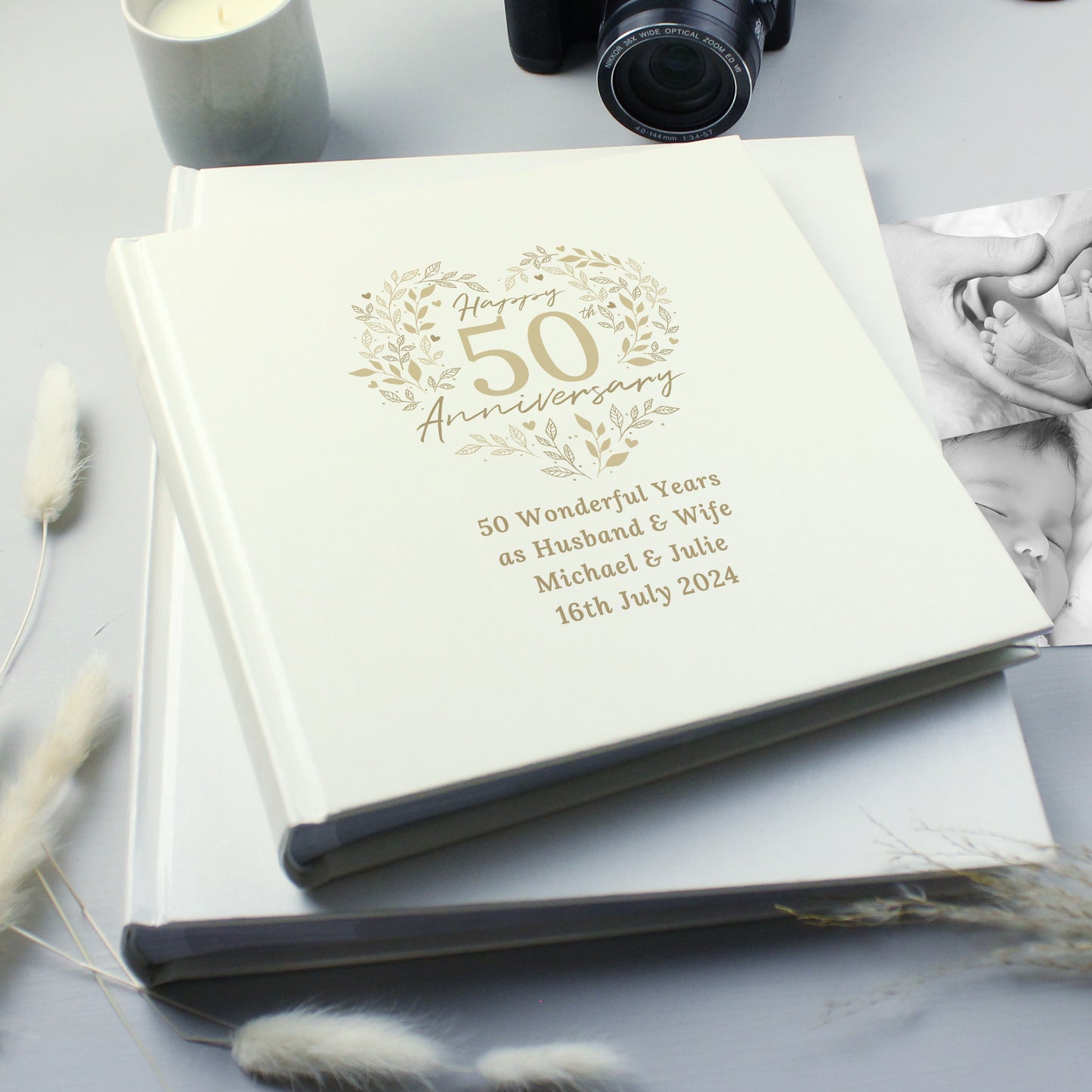 Personalised 50th Golden Wedding Anniversary Photo Album - MK&JD Gifts