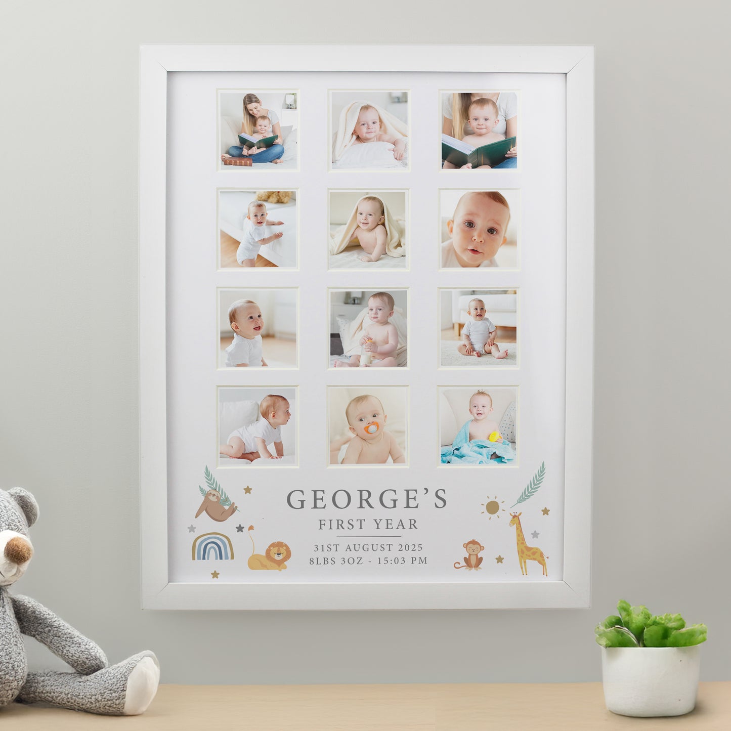 Personalised Animals White Multi Photo Frame - MK&JD Gifts