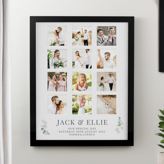 Personalised Wedding Black Multi Photo Frame - MK&JD Gifts