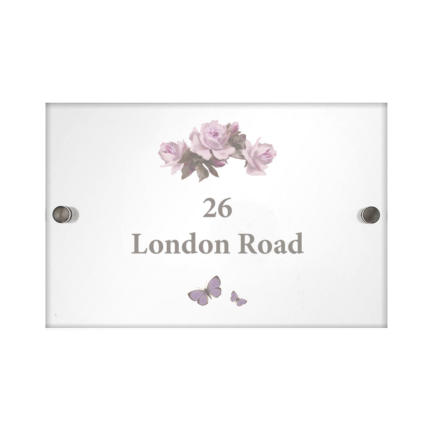 Personalised Vintage Rose Acrylic House Sign - MK&JD Gifts