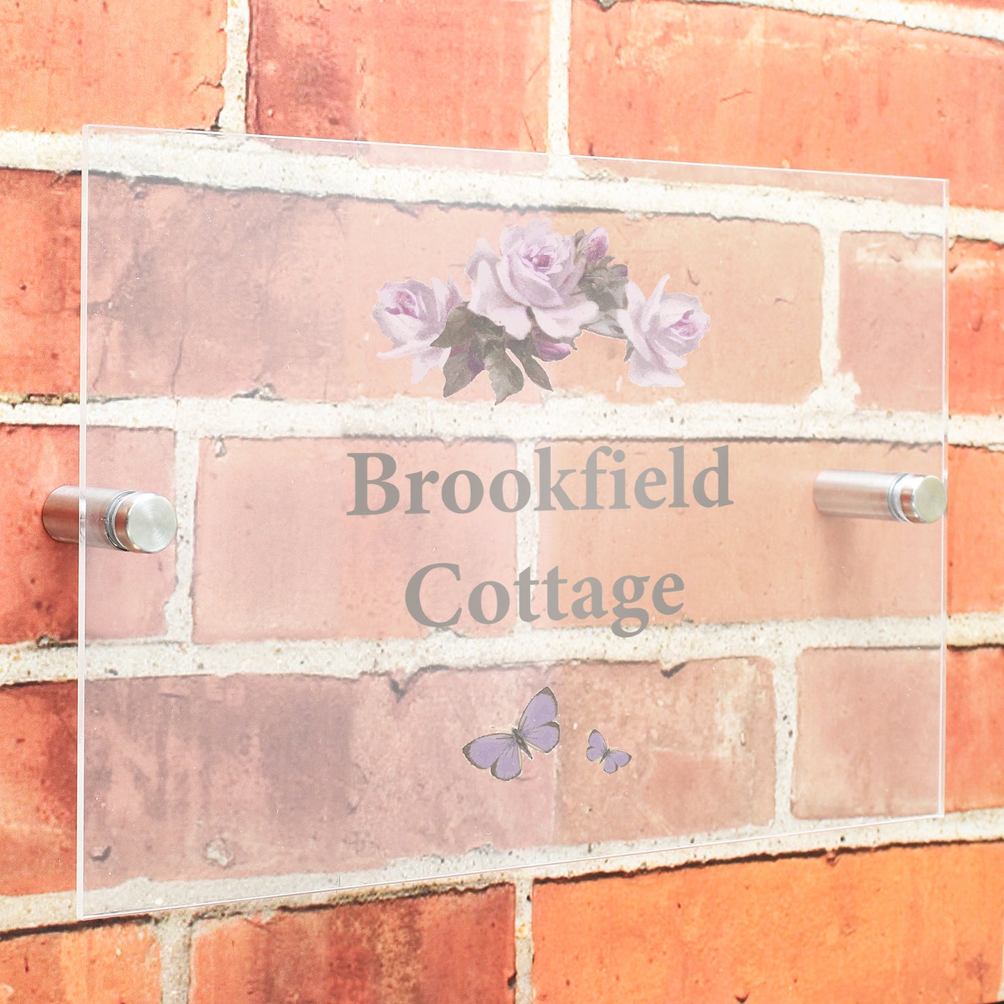 Personalised Vintage Rose Acrylic House Sign - MK&JD Gifts