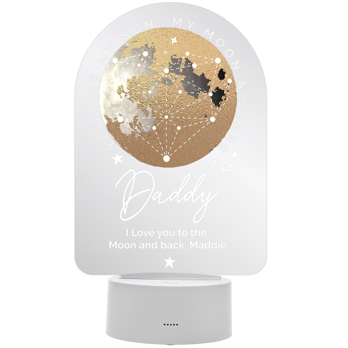 Personalised Sun Moon & Stars LED Colour Changing Night Light - MK&JD Gifts