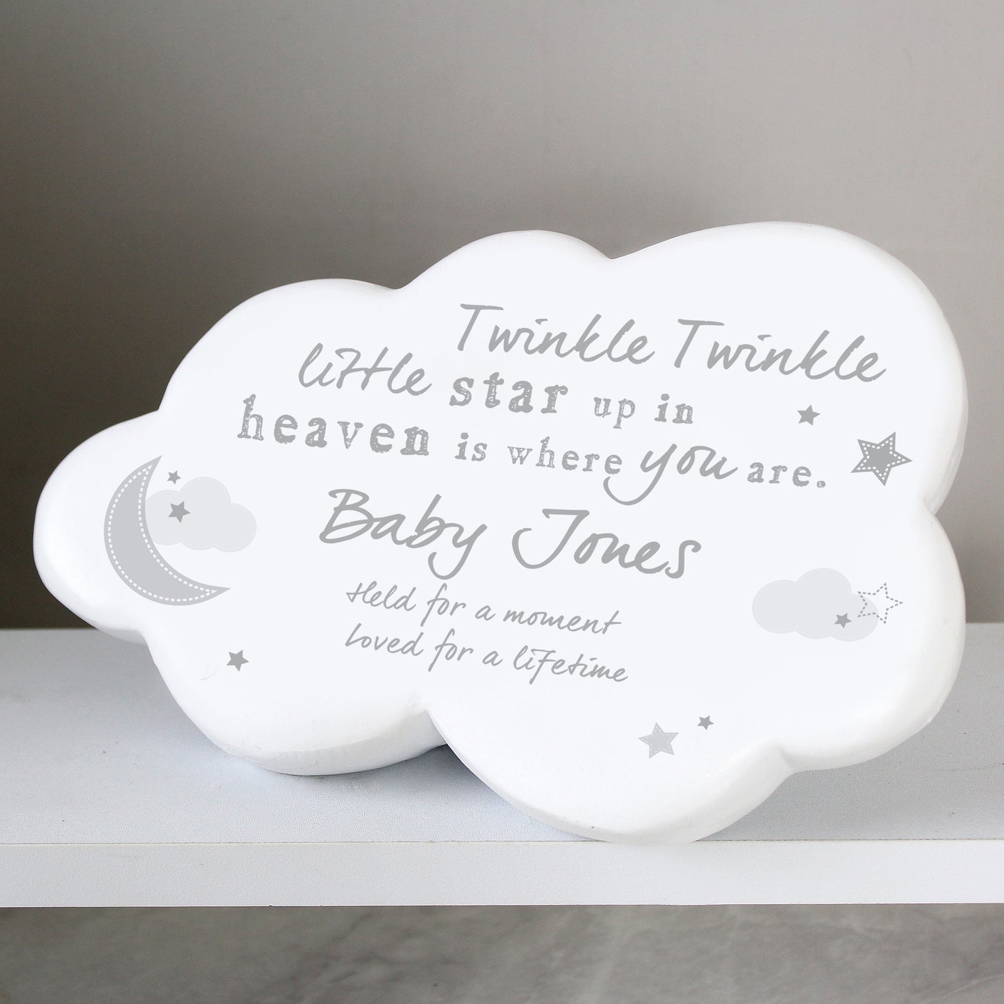 Personalised Twinkle Twinkle Resin Memorial Cloud - MK&JD Gifts