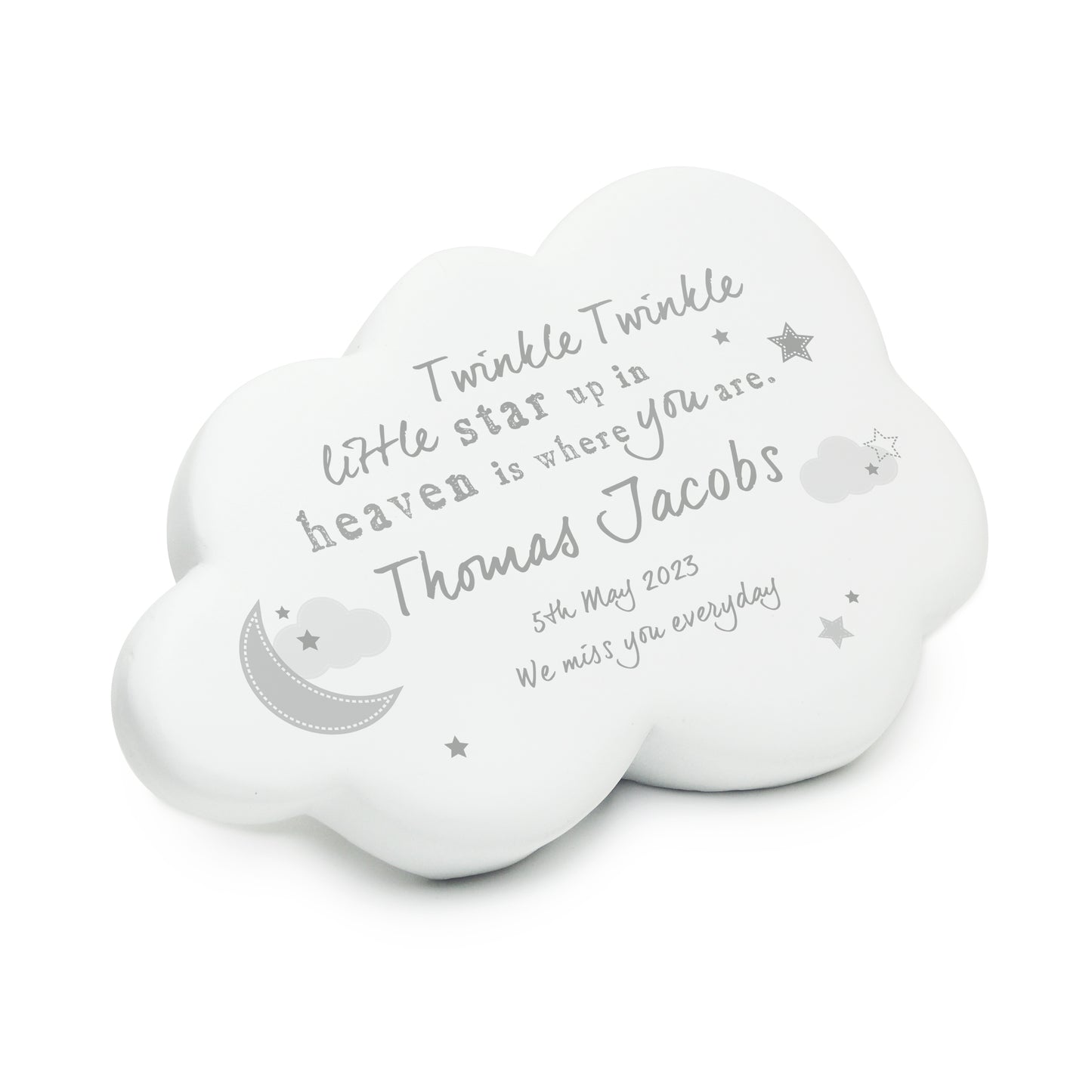 Personalised Twinkle Twinkle Resin Memorial Cloud - MK&JD Gifts