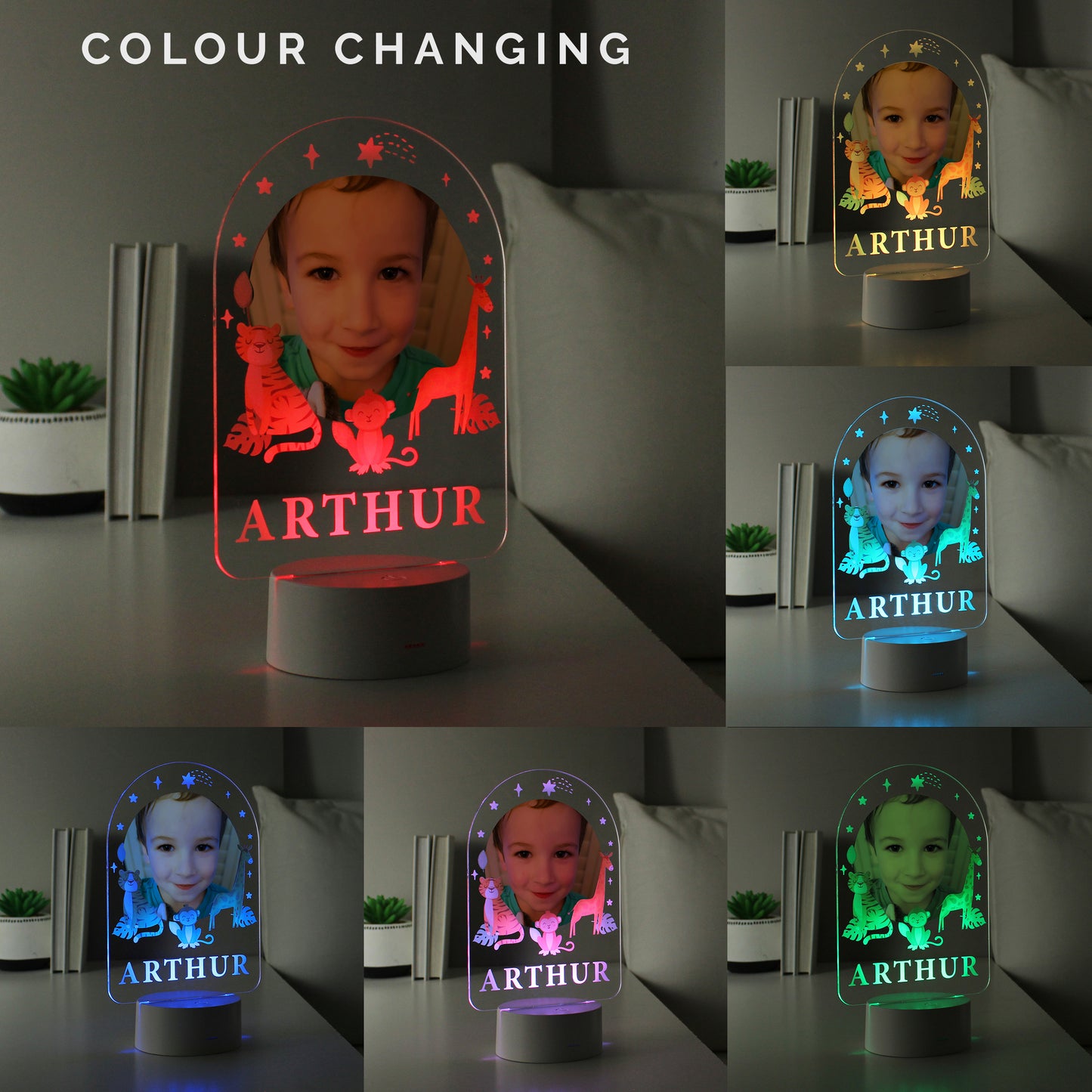 Personalised Animal Photo Upload LED Colour Changing Night Light - MK&JD Gifts